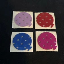 Vintage 80’s June Kessler Sparkly Puffy Satin BALLOON Stickers - Rare