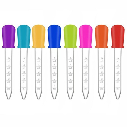 8Pcs 8 Colors Liquid Droppers Clear Transfer Eyedropper Gummy Making ...