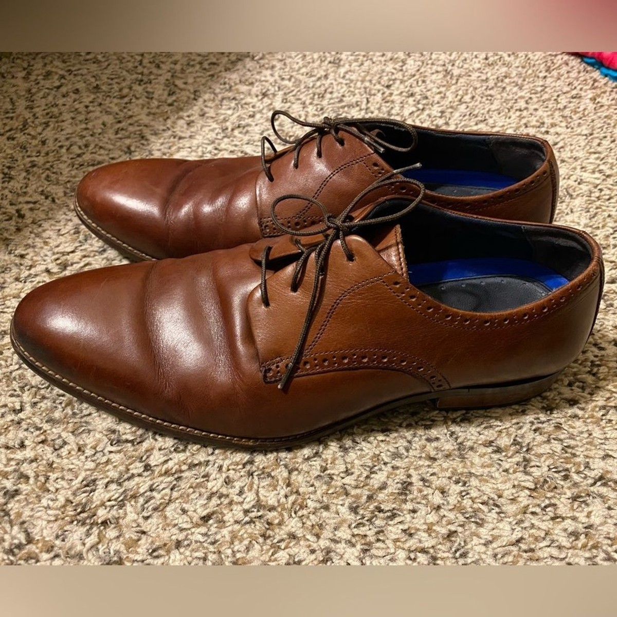 Like New + Box Johnston & Murphy Stockton Plain Toe Derby Leather Shoes  10.5 M Johnston & Murphy Johnston & Murphy Stockton Plain Toe Shoes  main image 4