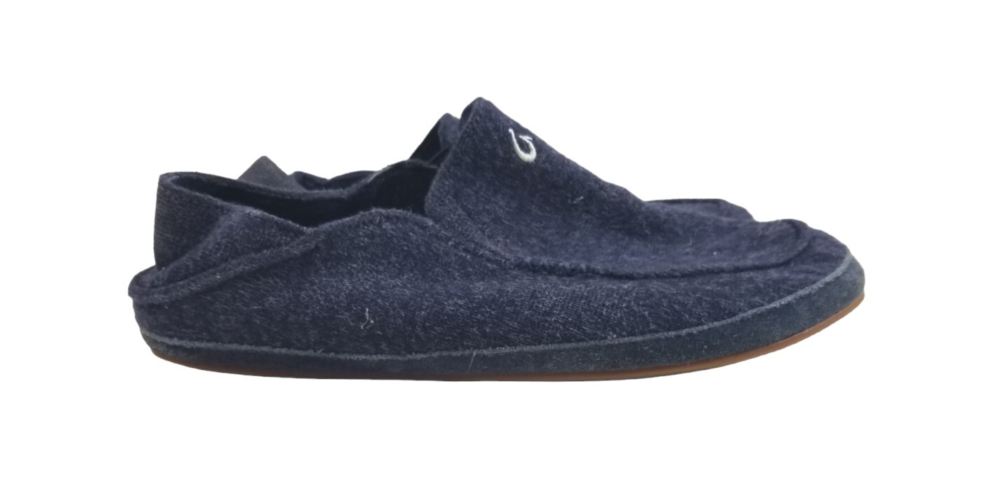 Olukai Moloa Hulu Slippers Shoes Mens 10 Blue Indoor/Outdoor WoolBlend