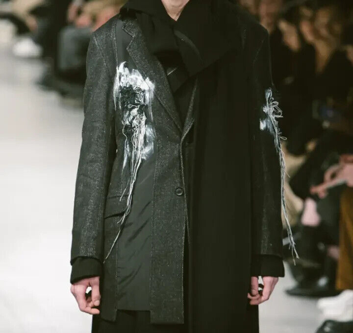 Yohji Yamamoto F/W 20 Pour Homme Threads Coat Panelled Yohji Yamamoto F/W 20 Pour Homme Threads Coat Panelled