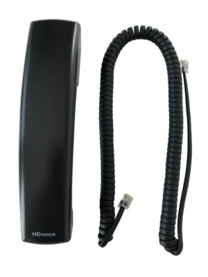 THE VOIP LOUNGE New HD Voice Handset w/ Curly Cord for Polycom VVX 300 400 500 Series IP Phone