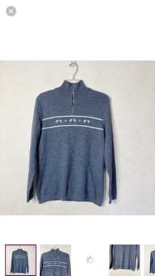 Bogner Half Zip Up Après-ski Pullover Sweater Grey Men’s Size S