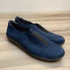 Clarks Soft Cushion Blue Nubuck Slip On Loafers Medora Gemma Women's Shoes Sz 7