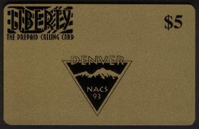 Nacs 1993 Denver Colorado Gold Background Phone Card Ebay