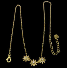 Collana Argento 925 dorato femminile stelle brillanti catenina misura regolabile