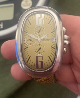 Croton Adults Crotalus Wristwatch, Genuine Python Wristband. Japan