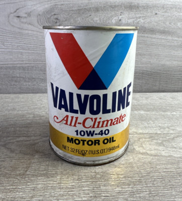 VALVOLINE ALL-CLIMATE MOTOR OIL EMPTY CARDBOARD CAN 1QT 10W-40