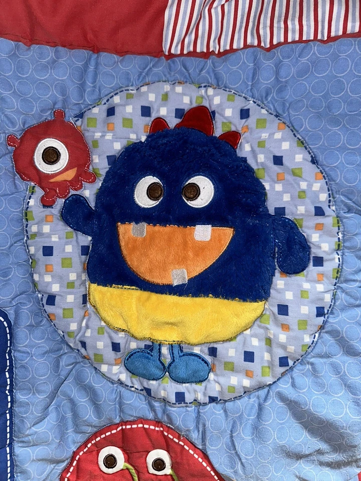 Manta edredón GRACO Baby Monsters colores primarios brillantes difícil de encontrar Foto 4 de 4