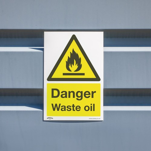 Sealey Warning Safety Sign - Danger Waste Oil - Rigid Plastic - Pack of 10 SS60P - Picture 3 of 7