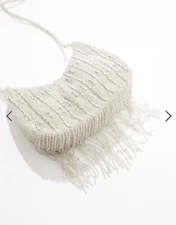 True Decadence embellished tassel crossbody bag in white