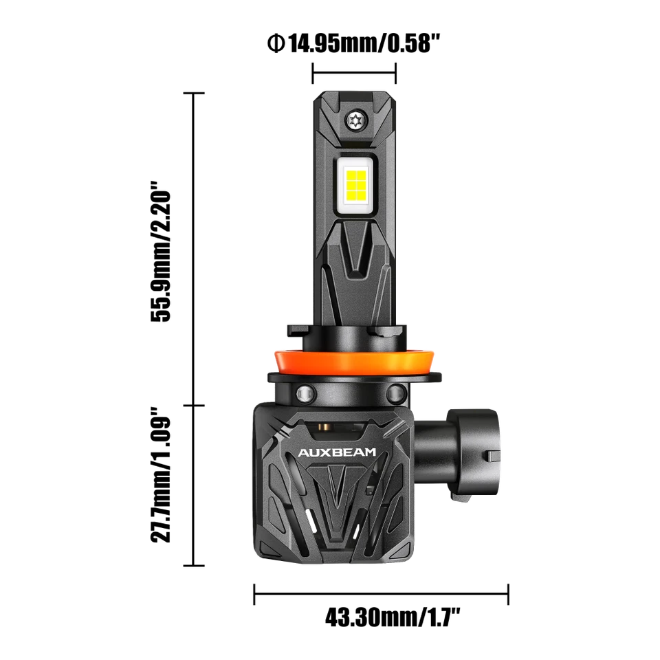 AUXBEAM 9005+H11+9145/H10 Combo Kits LED Headlight Fog Bulbs Super Bright White - Image 3 of 4