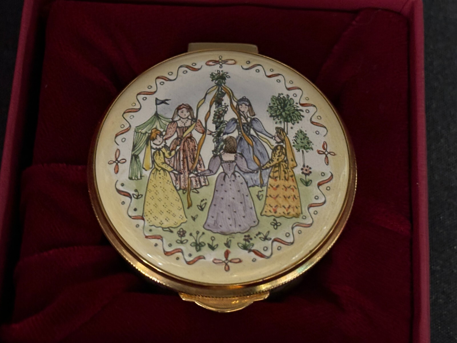 Staffordshire Enamel Trinket Box 