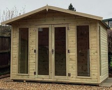 10X6 SUMMERHOUSE GARDEN ROOM STORAGE SHED HEAVYDUTY TANALISED GARDEN OFFICE APEX