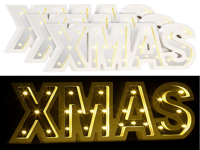 Miroirs lumineux XMAS Lunartec décoration murale de Noël LED à piles avec timer