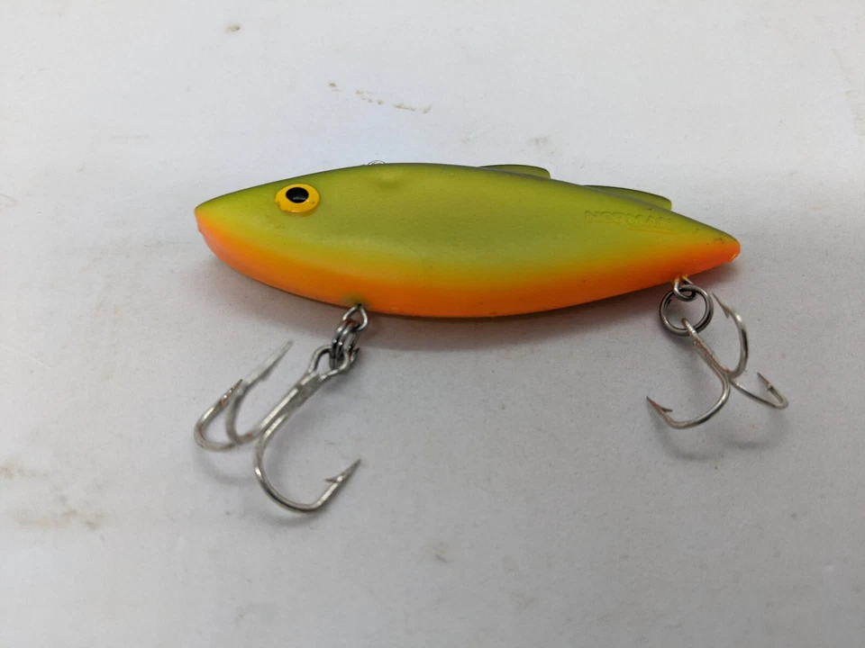 Señuelo Crankbait Vintage Bill Norman Lures N Ticer Chartreuse/Negro 3" sin labios Foto 2 de 4