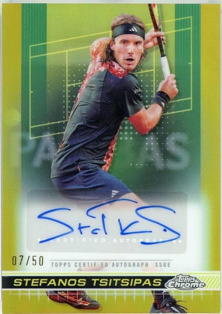 2024 Topps Chrome - Autographs II Stefanos Tsitsipas #TCA-STS Gold ...