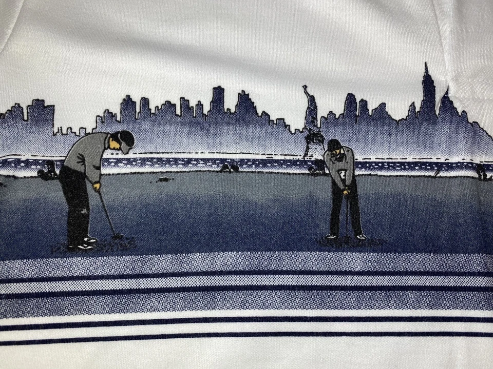 Vintage Golf Polo Shirt M St Martin All Over Print Pocket Contrast Polo - Image 2 of 4