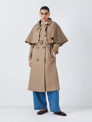 NEW John Lewis Women's Long Length Cotton Cape Trench Coat