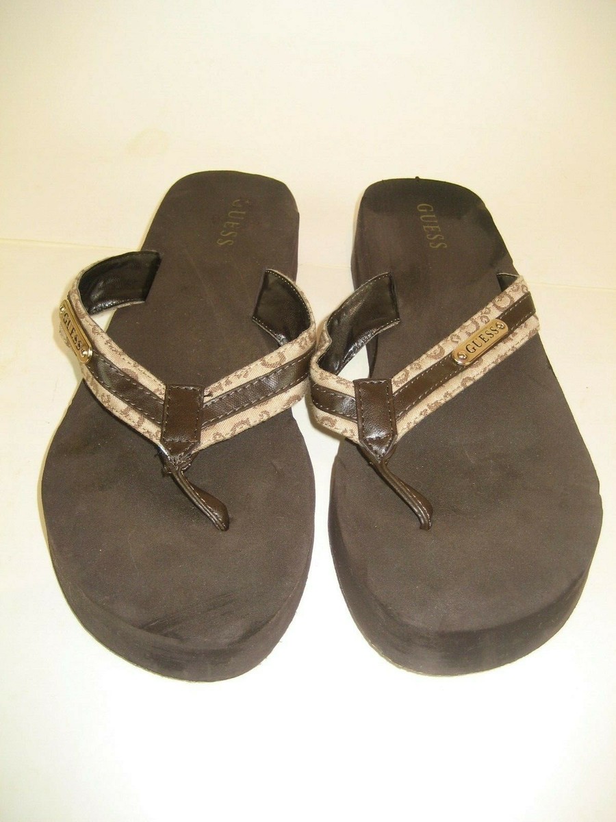 Flip Flops Guess Tan Wedges Womens Guess Brown Wedge Sandal Flip