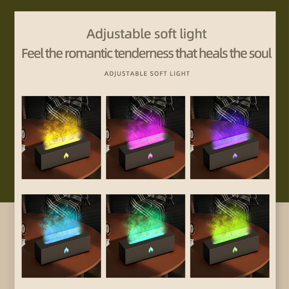 320ml USB Air Humidifier Timer Essential Oil Aroma Diffuser 7 Color 3D Flame USA - Image 2 of 4