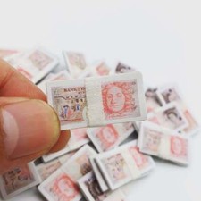8 dozen 1:12 Scale Dollhouse Miniature Dollars GBP Money Banknotes Accessories