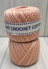 Two DMC Brilliant Knitting Crochet Yarn 100 Cotton Thread 50g 218Yds- 754 New