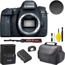 Canon EOS 6D Mark II Digital SLR Camera Body 26.2 MP Full-Frame Base Bundle