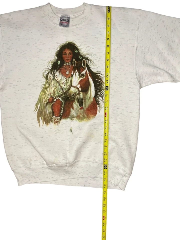 Vintage Native American Woman Lady Horse Carol Martin Sweatshirt Men’s Size L Foto 4 de 4