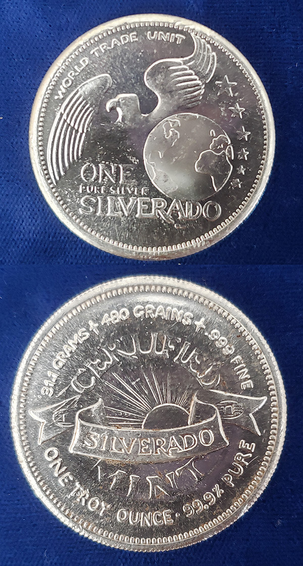 World Trade Unit Silverado Mint 1 Troy Oz 999 Fine Silver Round