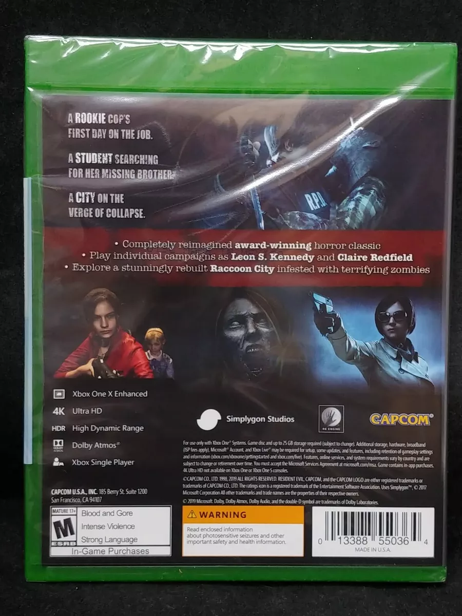 Resident Evil 2 Remake Standard Edition Capcom Xbox One Físico