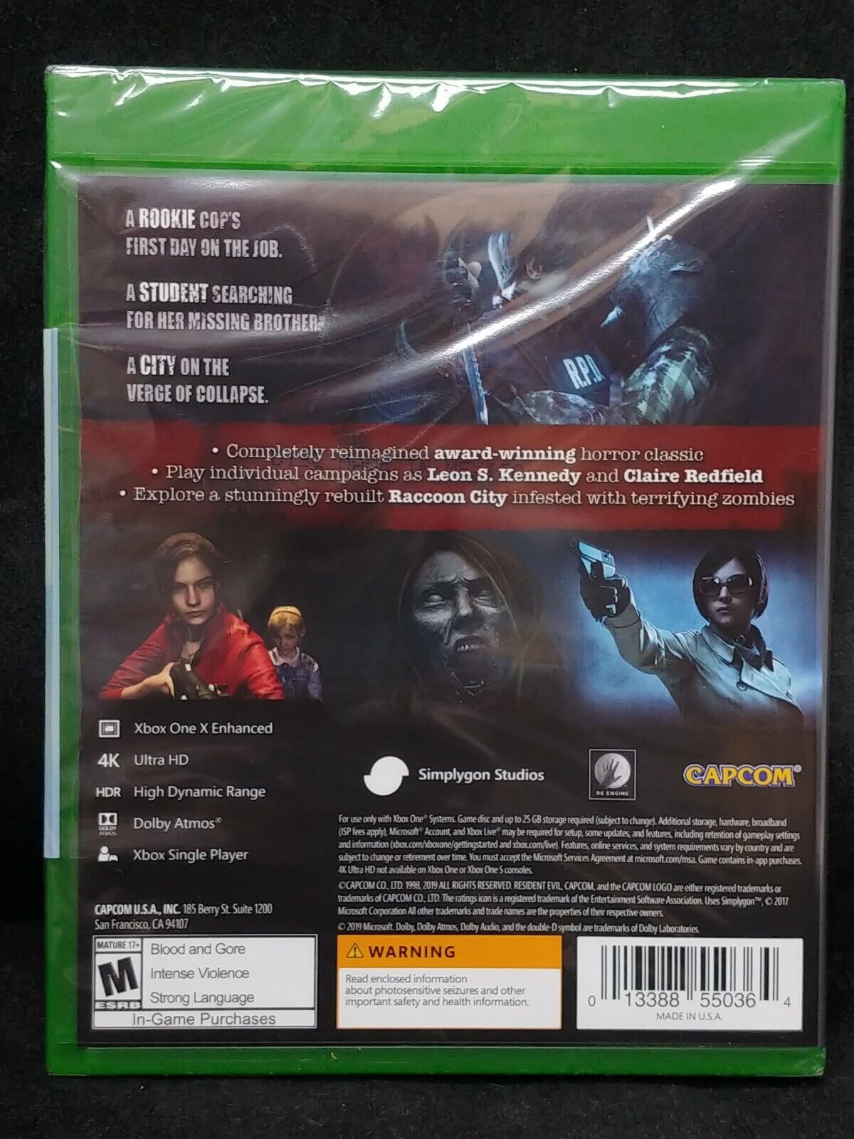 Resident Evil 2 Remake Xbox One - 25 Dígitos (envio Já)