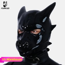 FURRJOI Silicone BDSM Evil Dragon Mask Hood Headgear For Cosplay Party Costume