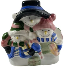 Vintage Napkin Holder Snowman Family Winter Christmas Decoration
