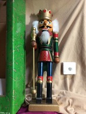 14 “ King Royal Nutcracker  Wood Detailed  Lower Jaw Moves New In Box Christmas 
