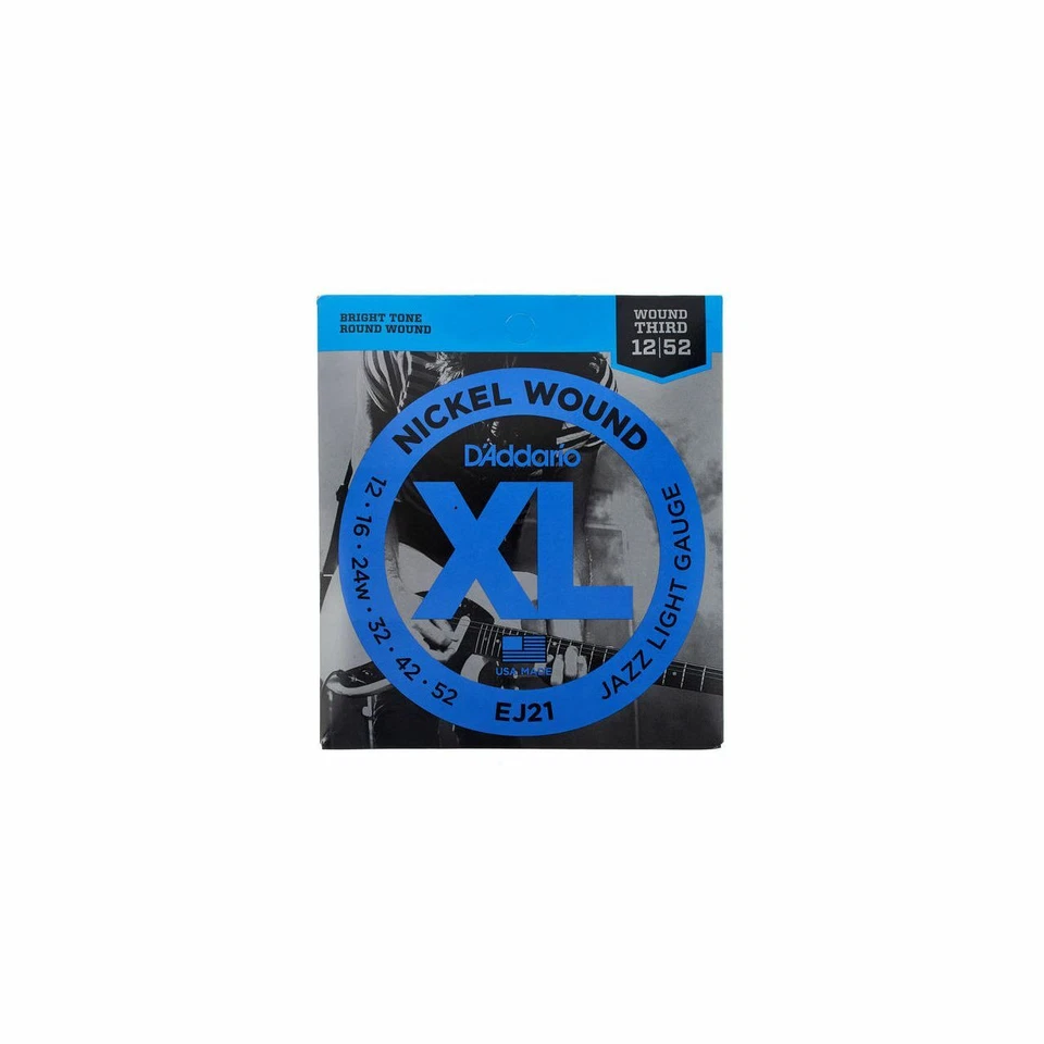 D'Addario EJ21 Cordes pour Guitare Électrique, Avec Nickel Guipé , Jazz Light, - Photo 1/1