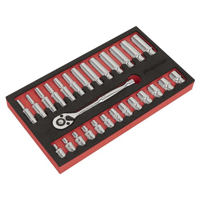 #ad Sealey AK66721 Ratchet Wrench amp; Socket Set 27pc 1 4quot;Sq Drive GBP 35.09