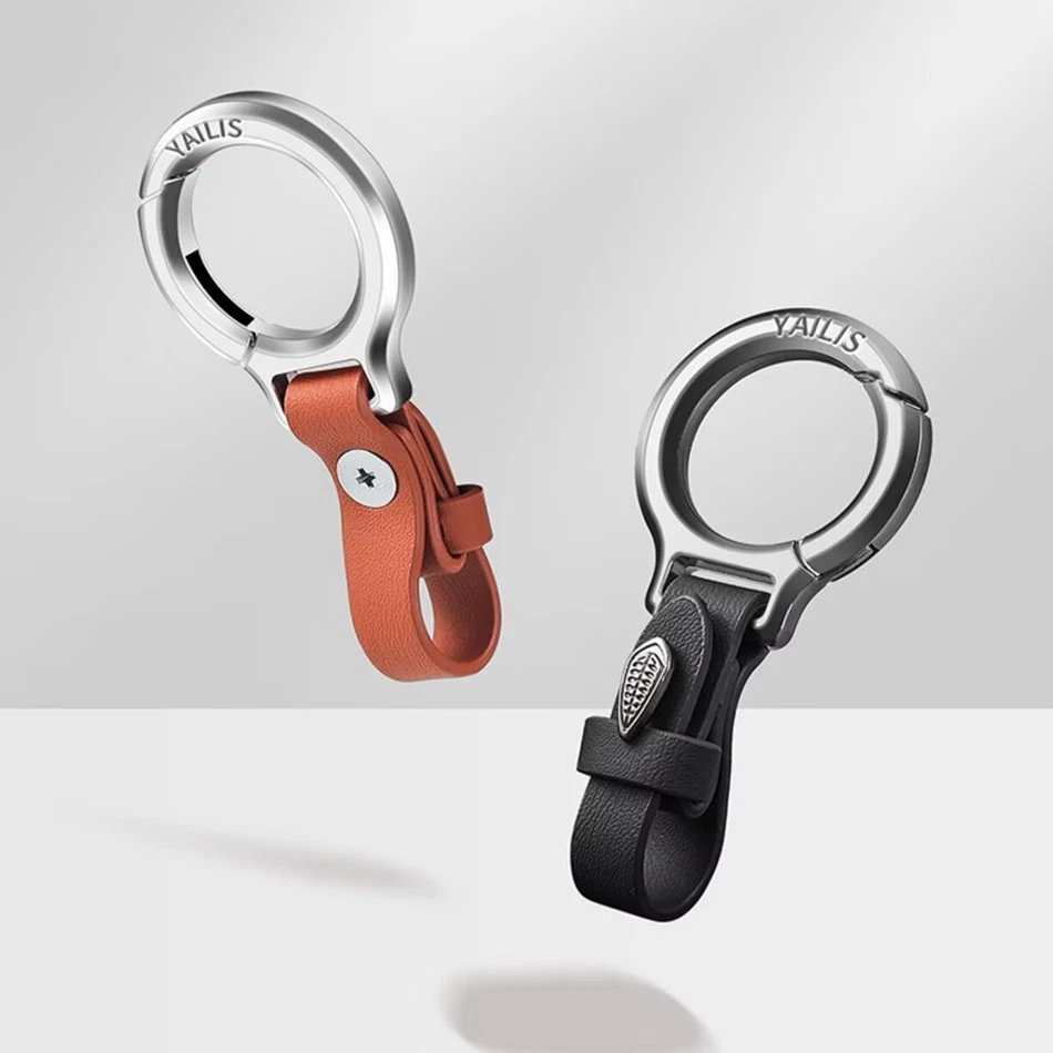 Men's & Women's Fashion Style Leather Clip Keychain Car Key Ring Fob Holder Gift