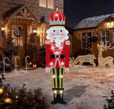 Christmas Yard Stakes Lighted up Christmas Outdoor Decorations LED Nutcracker