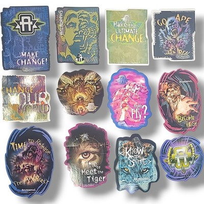 Vintage 1999 Animorphs Vending Stickers Complete Set 12 Scholastic NOS Rare