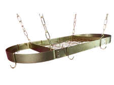 Rogar Gourmet Oval Pot Rack Hammered Bronze / Brass