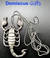 3 1/2" NEW! Metal SCORPION Gothic NECKLACE Fashion Jewelry PENDANT Mini Knife