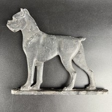 Vtg Cast Aluminum Boxer Dog Wall Mount Plaque Fence Mailbox 8" Tall 9.5" Wide