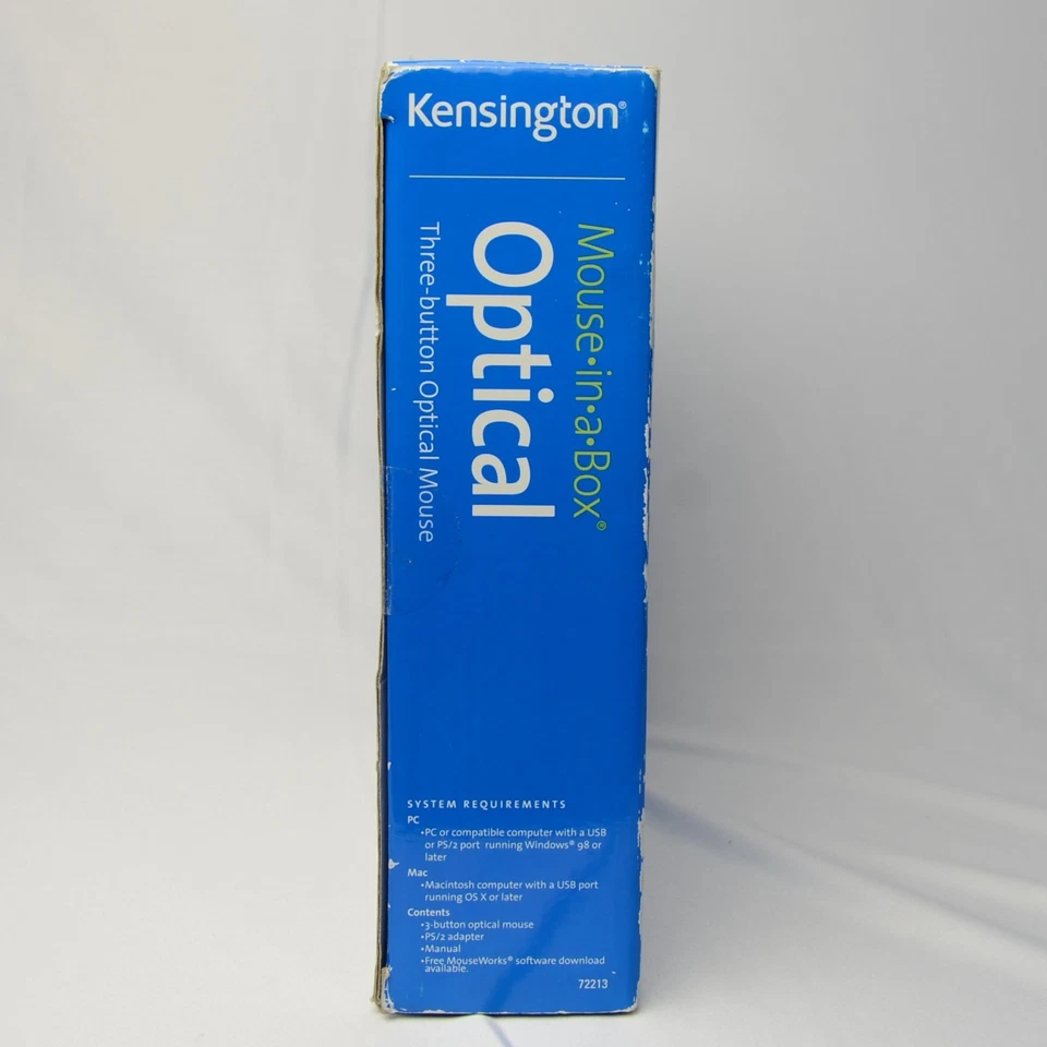 Kensington Silver 3 Buttons 1 x Wheel USB Wired Optical Mouse New (72213) - Image 2 of 4