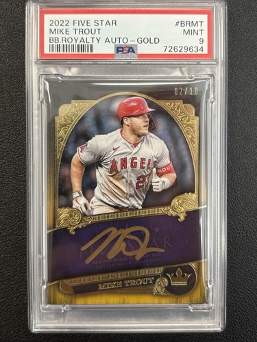 2022 Topps Five Star Mike Trout Royalty Auto Gold /10 PSA 9 Angels SSP