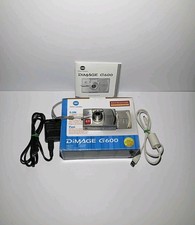 Konica Minolta DiMAGE G600 6.0MP Digital Camera Silver w/Battery - Tested-Works