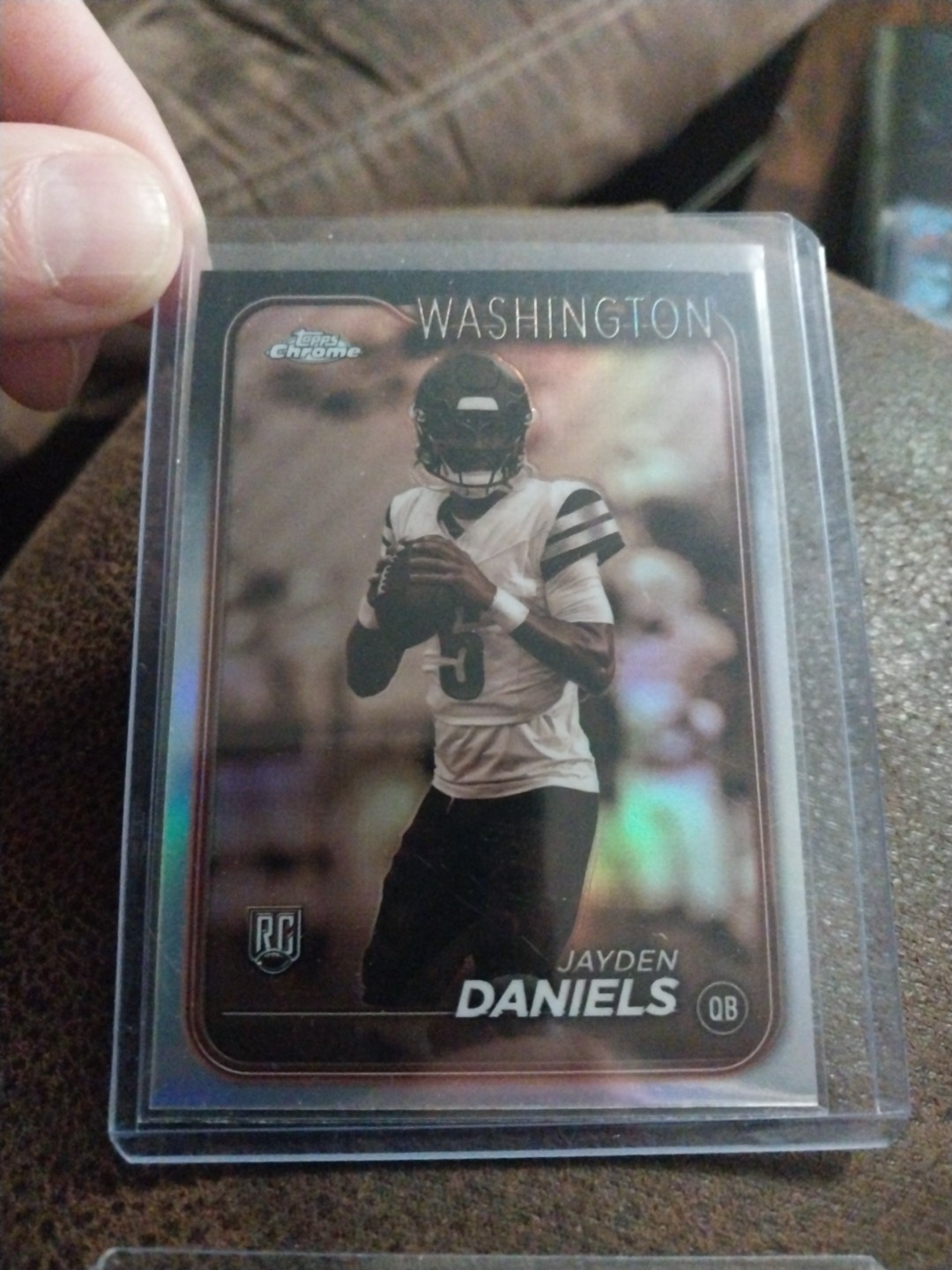 2024 Topps Chrome Football Jayden Daniels Negative Refractor SP + Base RCs #201