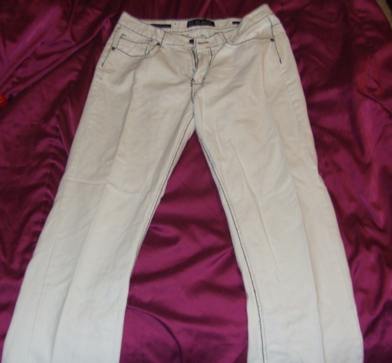 CJ Black Mens White Low Rise Boot Jeans Sz 34 waist hemmed 28 inches READ READ