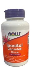 NOW Inositol 500mg 100 Veg Capsules,  Cellular Health, Membrane Function