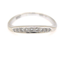 Size 55 Ring 585 GOLD 14K White Gold Anello Bague Diamond Oro G2460/25